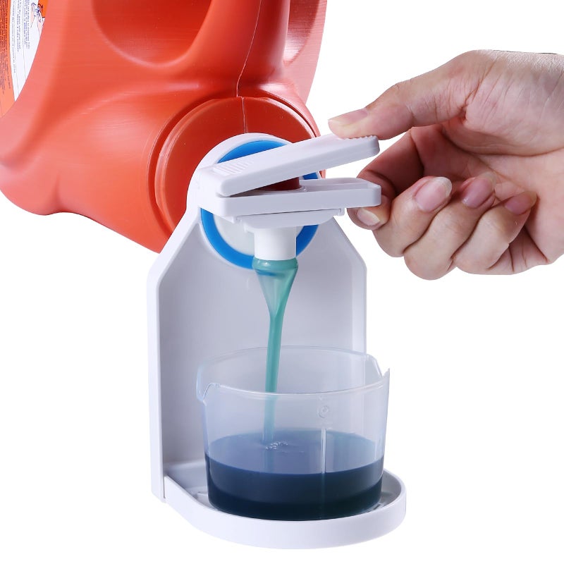 KERZEAT Laundry Detergent Dispenser Cup Holder & Nozzle Force-Saving Switch, Drip Catcher, Soap Dispenser, Room Organization and Storage - Image 1